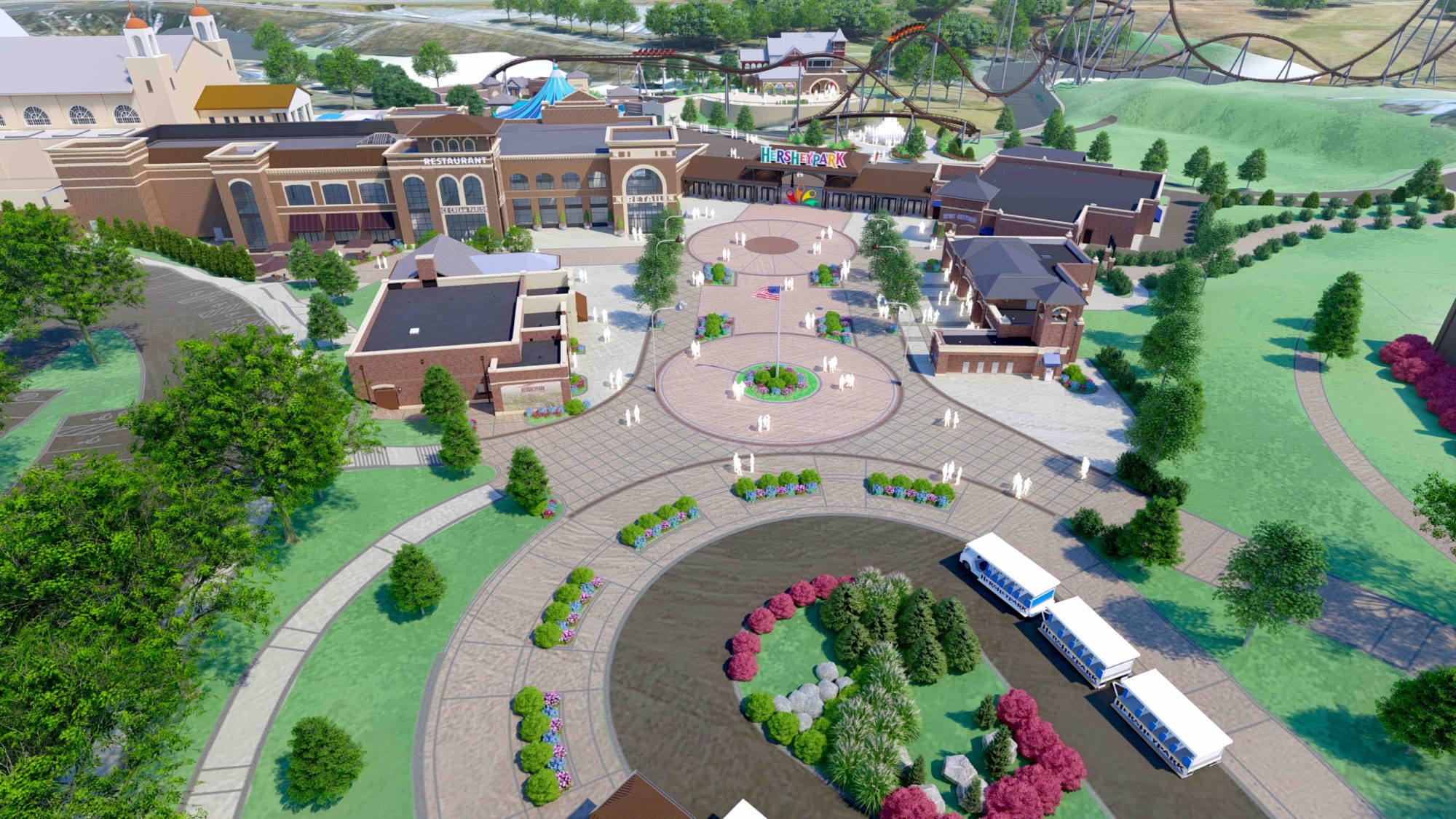 11 Chocolatetown Aerial Hersheypark to create Hershey’s Chocolatetown