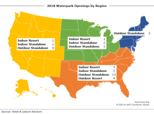 2018 Waterpark Openings by Region Onwards & upwards