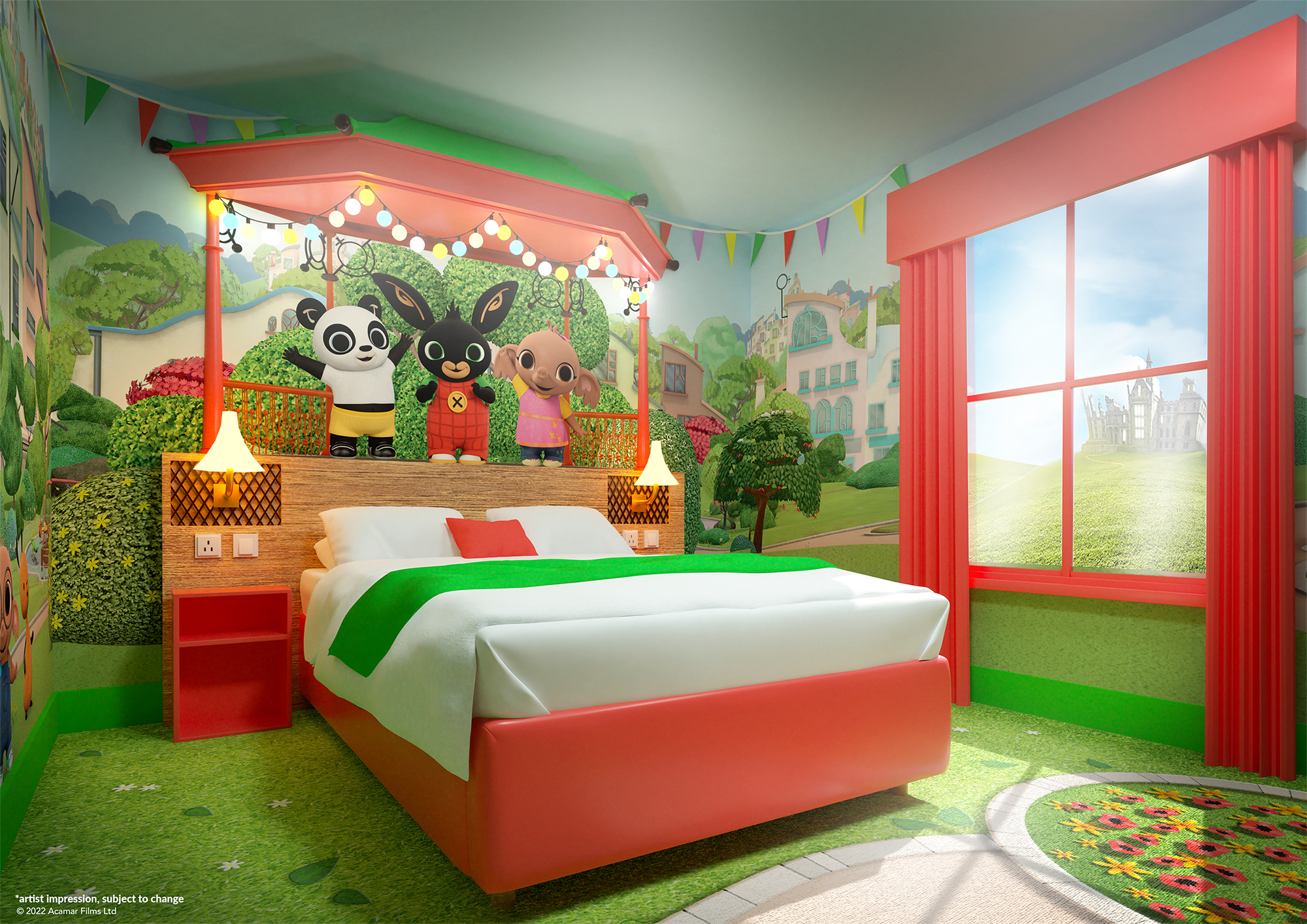 First look at Bing-themed bedrooms coming to CBeebies Land Hotel at Alton Towers Resort
