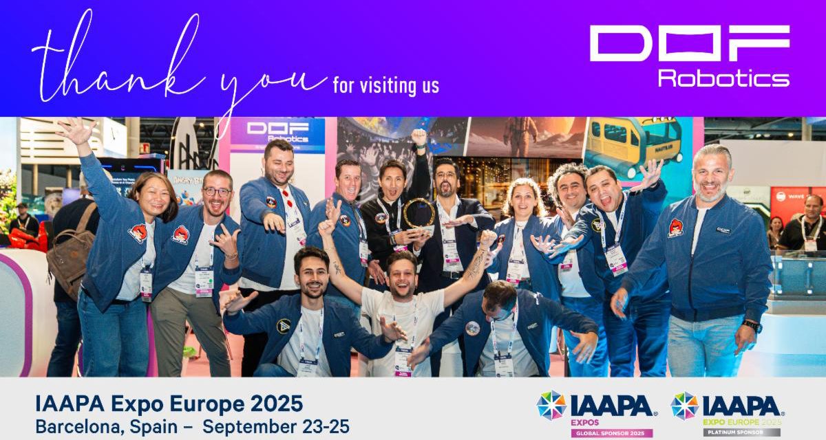 DOF Robotics thanks customers for their support at IAAPA Expo Europe