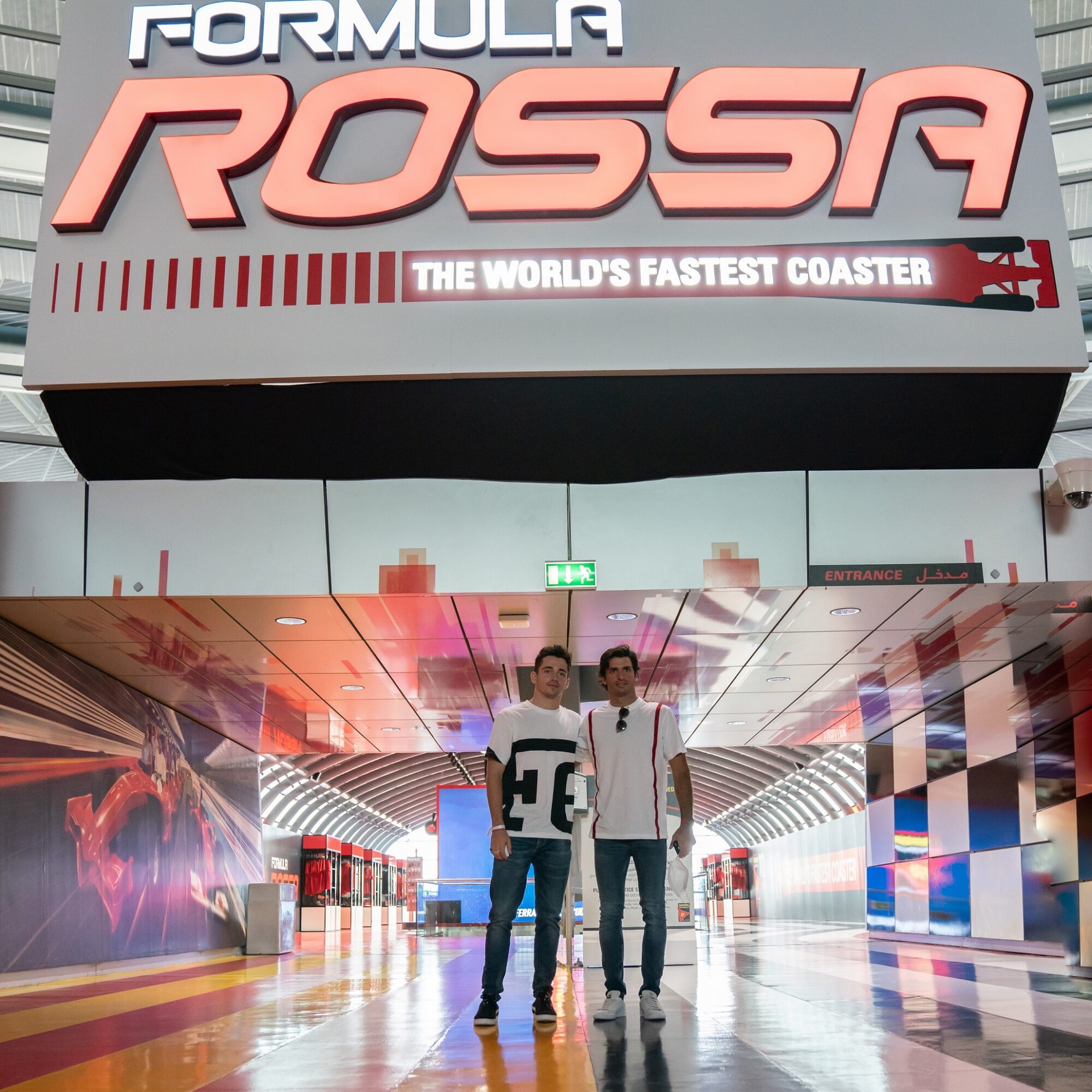 Ferrari World Abu Dhabi welcomes Formula 1 drivers Charles Leclerc and Carlos Sainz Jr.