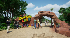 Entrance of Gigantosaurus Land only at ROARR 3 ROARR! set to open UK's first Gigantosaurus Land