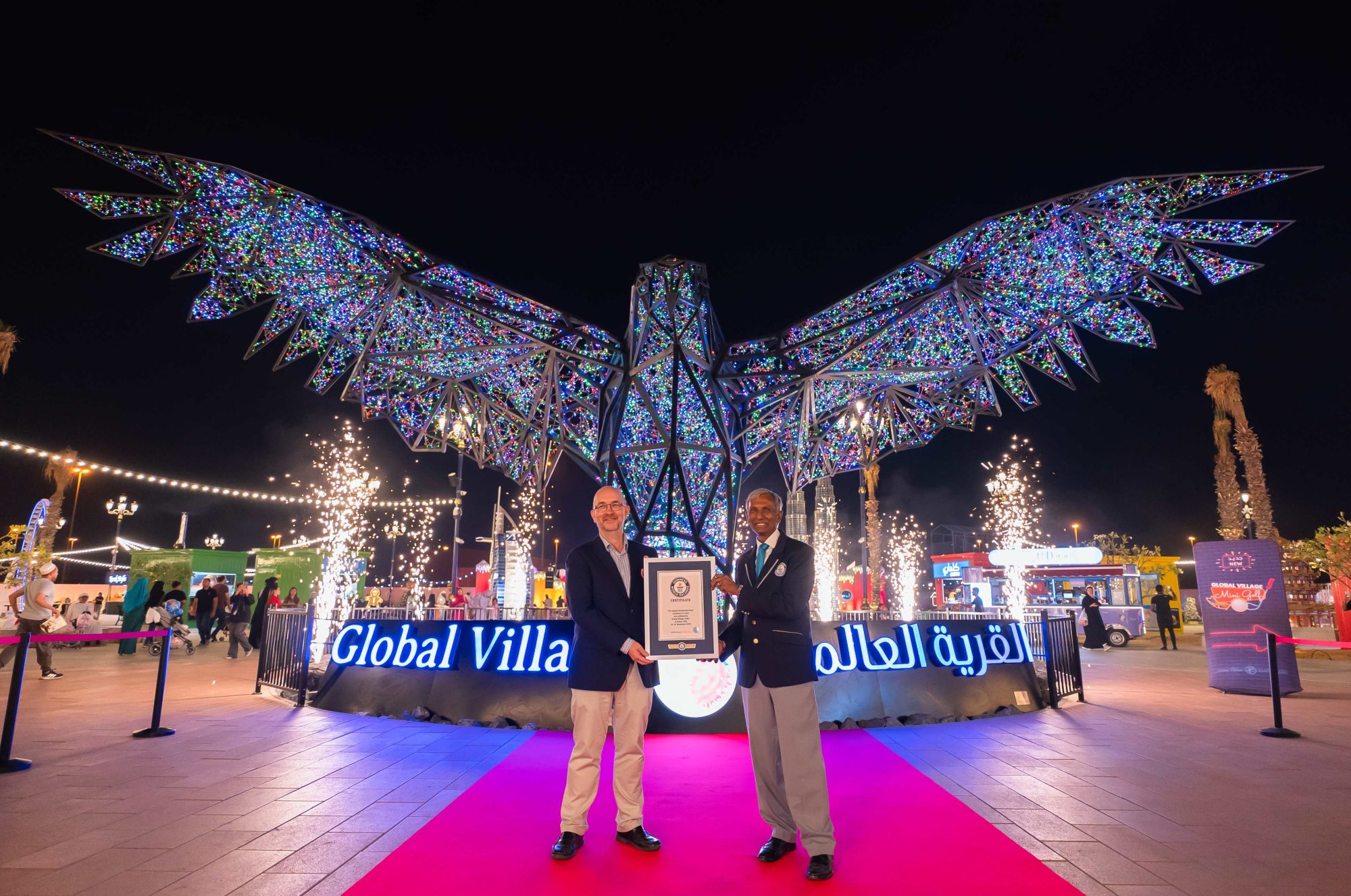 Record-breaking steel bird sculpture lands in Global Village