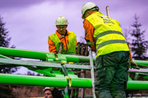 Last track section for MM 3 Full track now in place for Efteling’s new family roller coaster: Max & Moritz