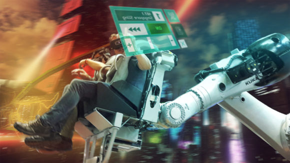 R3ex launches from Holovis 3 Holovis introduce Rideable Gaming Robots at Asian Attractions Expo 2017