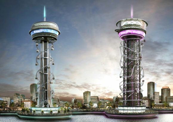 Thrillcorp_SkySpire and Polercoaster Towers