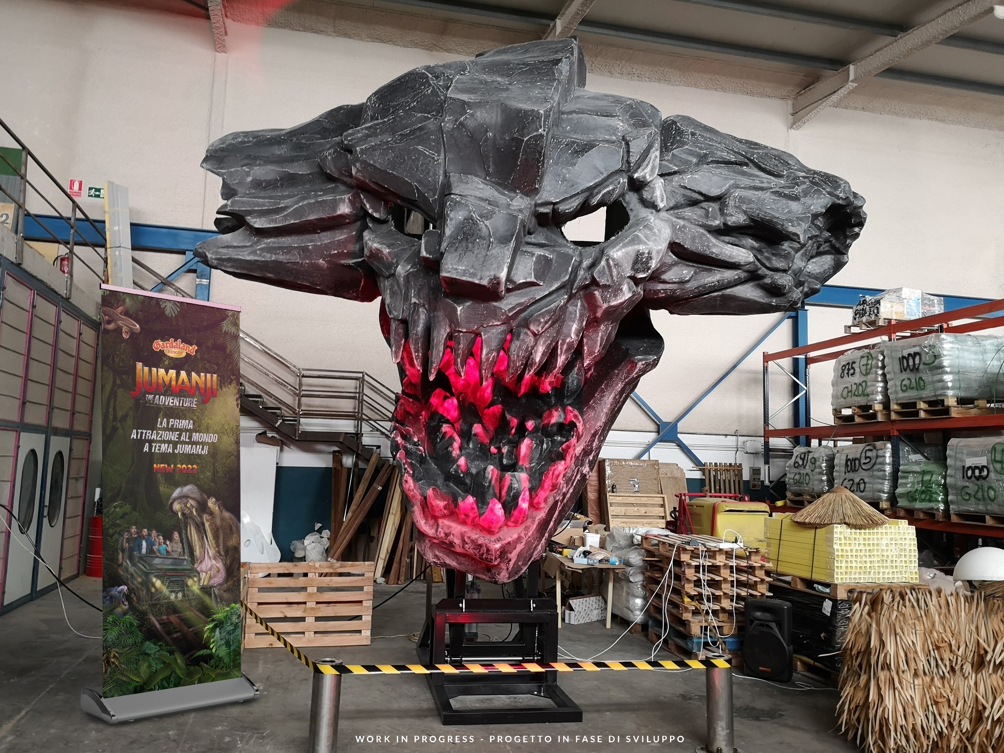 Work continues non-stop at the construction site of JUMANJI The Adventure at Gardaland